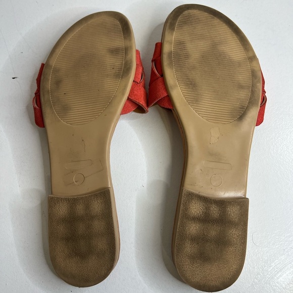 Mila Paoli Orange Leather Sandals Made In Italy Size 9 - Picture 5 of 6